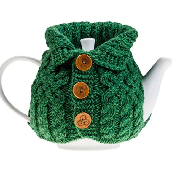 NWT ARAN WOOLLEN MILLS MERINO BUTTON FRONT TEAPOT HOLDER/COZY - Picture 3 of 7